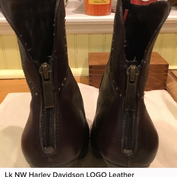 Lk NEW Harley-Davidson Logo Brown High Heel Boots - Picture 4 of 4